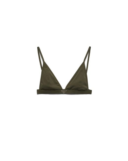 Prada Multicolor Ribbed Knit Bralette Bikini Top