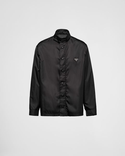 Camicia In Re-nylon di Prada in Black da Uomo