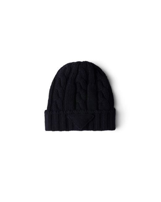 Prada Blue Cashmere Beanie for men