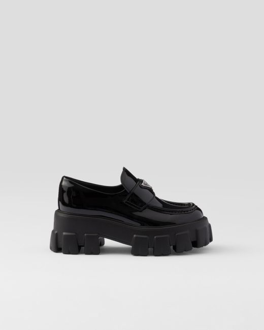 Prada Black Monolith Patent Leather Loafers