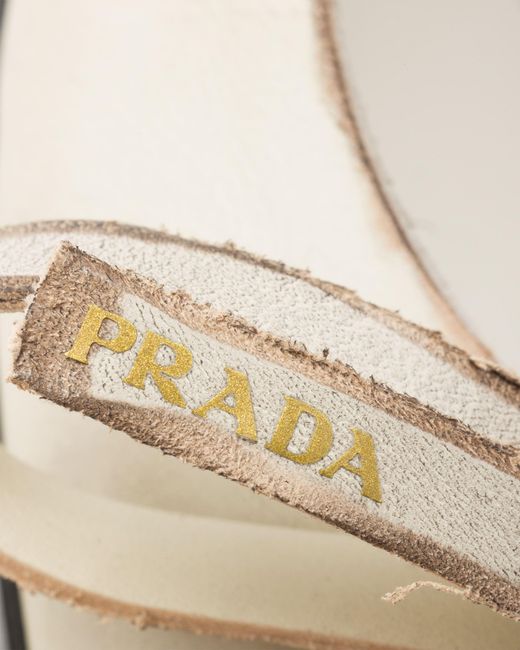 Prada White Leather Slingback Pumps