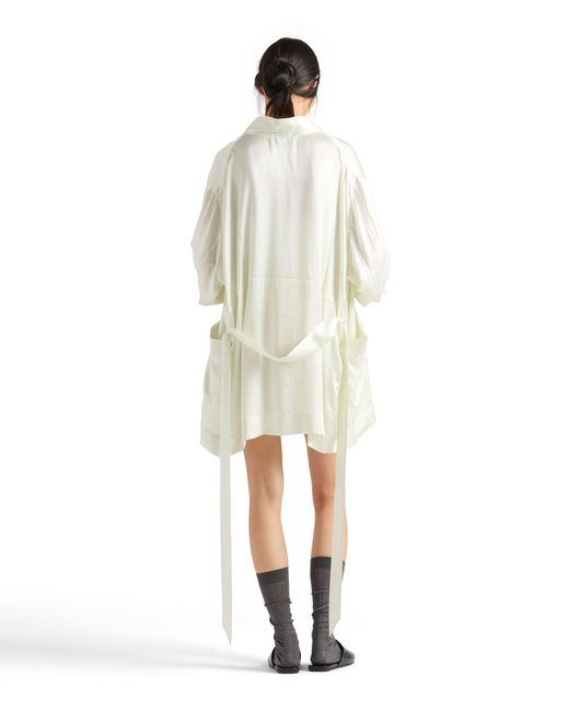 Prada White Silk Robe