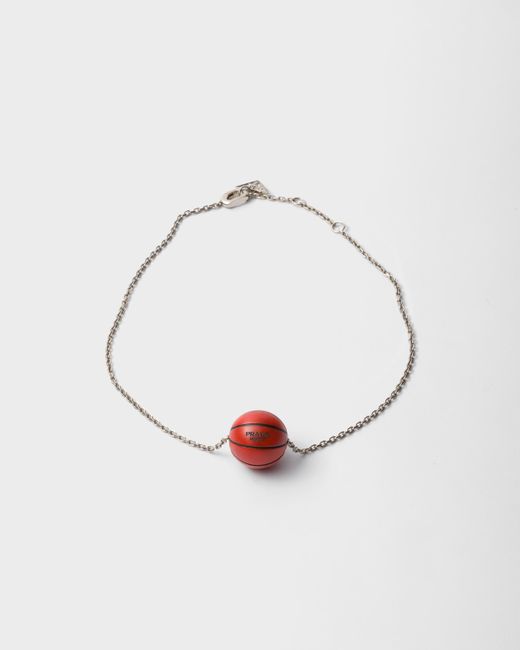 Collana Basketball di Prada in White da Uomo