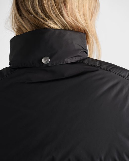 Prada Black Cropped Re-Nylon Down Jacket
