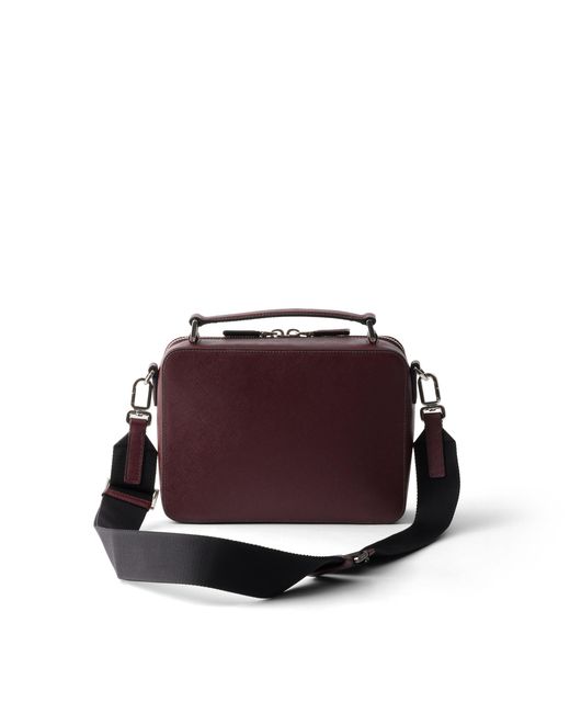 Prada Black Brique Medium Saffiano Leather Bag for men