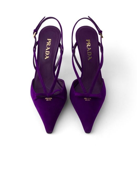 Prada Purple Suede Slingback Pumps