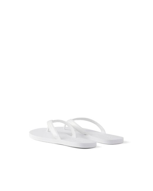 Prada White Brushed Leather Flip-Flops, Size 5 for men