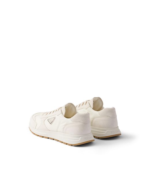 Sneakers Prax En Daim Et Re-Nylon, Homme, Taille Prada pour homme en coloris White