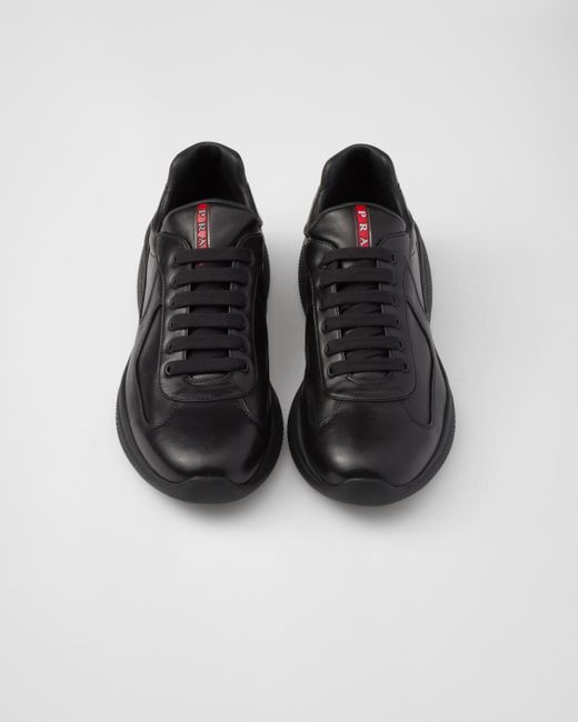 Prada Black America'S Cup Nappa Leather Sneakers for men