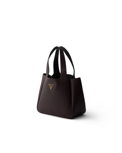 Prada Black Liaison Small Leather Tote Bag, Dark