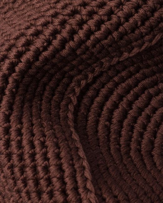 Prada Brown Crochet Bucket Hat