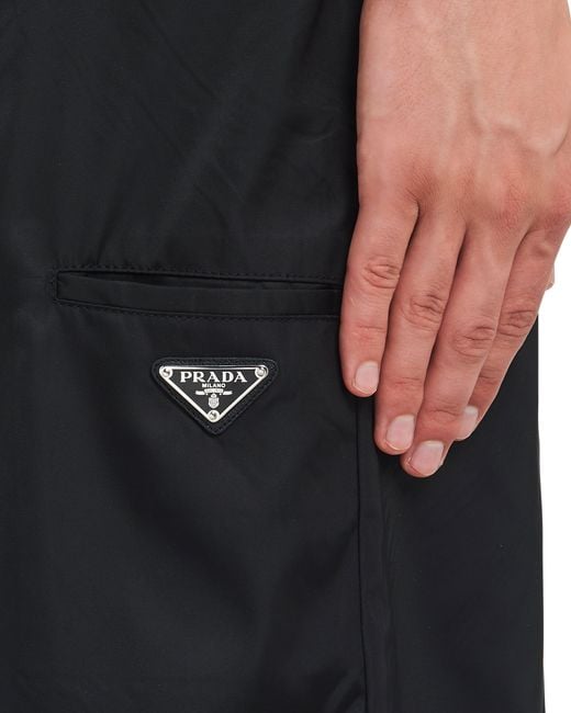 Prada White Re-nylon Bermudas for men
