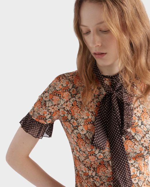 Robe À Fleurs Prada en coloris Natural
