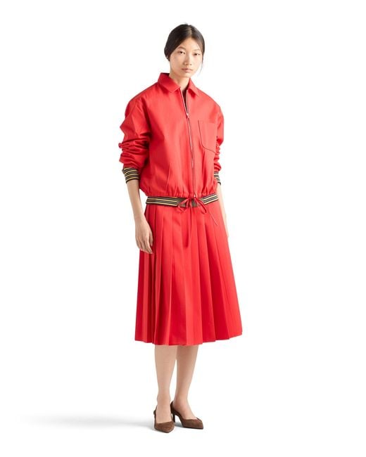 Prada Red Gabardine Blouson Jacket