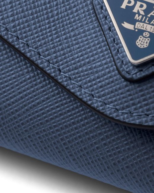 Prada Blue Saffiano Leather Eyeglasses Case for men