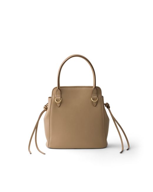 Prada Natural Carry Mini Leather Handbag