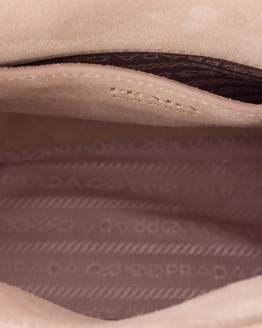 Prada Natural Carry Mini Suede Handbag