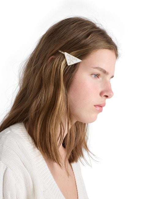 Prada White Metal Hair Pins