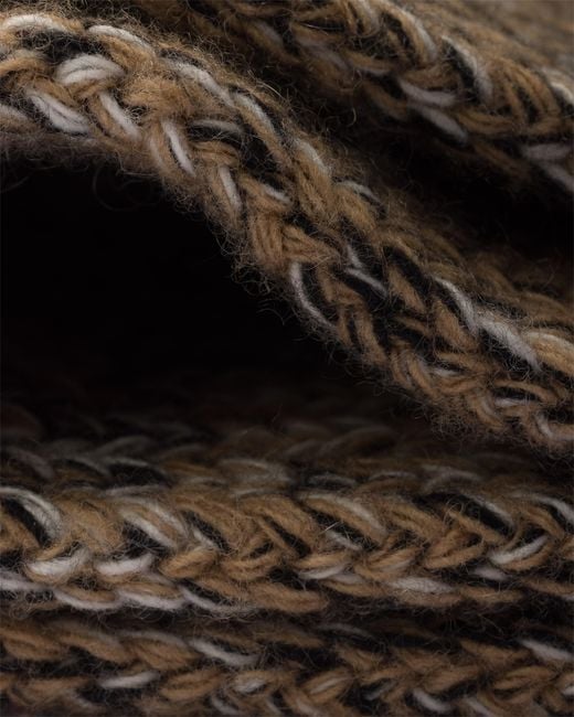 Prada Natural Mélange Wool And Cashmere Scarf