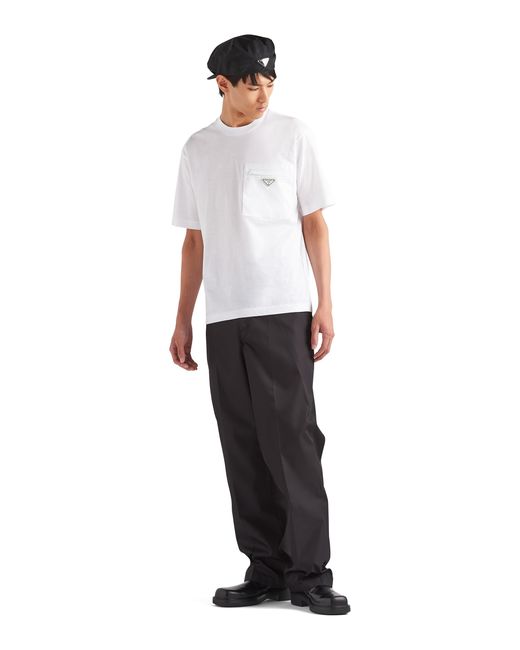 Camiseta De Algodon Prada de hombre de color White
