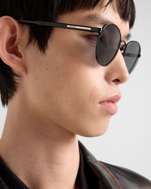 Prada Blue Sunglasses With The Iconic Metal Plaque for men