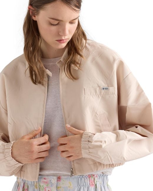 Prada Natural Faille Blouson Jacket, Sand