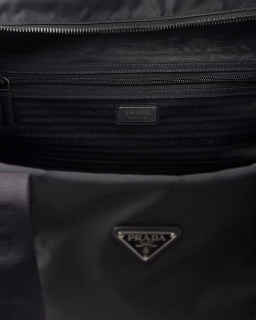 Prada Black Re-Nylon And Saffiano Leather Trolley
