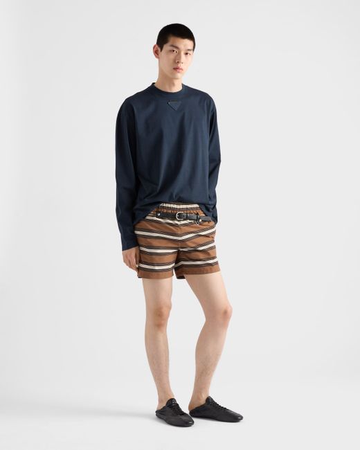 Short De Bain En Re-Nylon Prada pour homme en coloris White