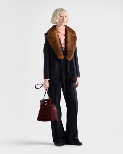 Prada Blue Wool Pants