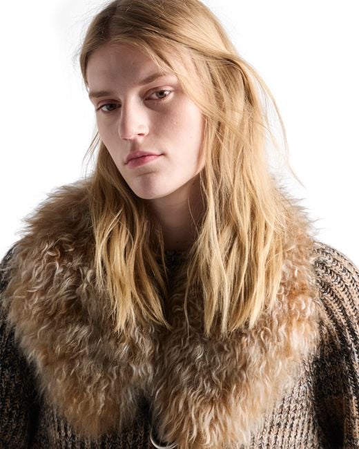 Prada Natural Wool And Cashmere Crew-Neck Sweater