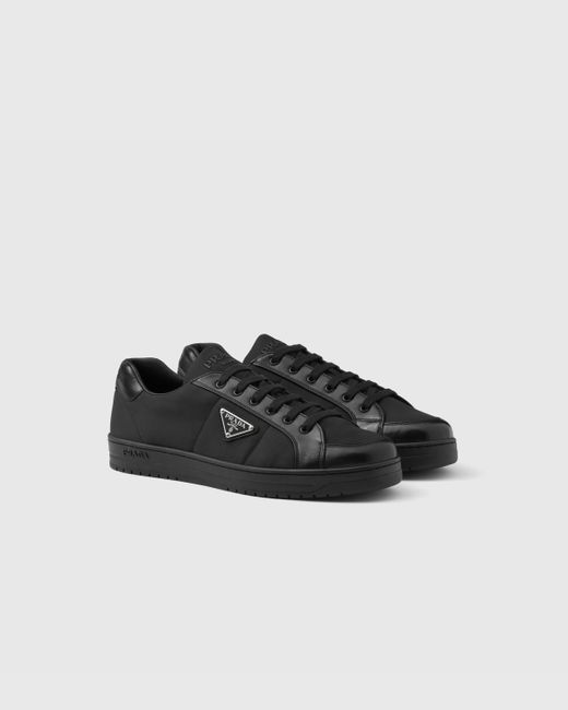 Prada Black Downtown Nappa Leather And Re-nylon Sneakers for men