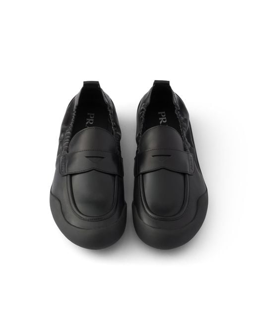 Prada Black Speedrock Leather Loafers, Size 5 for men
