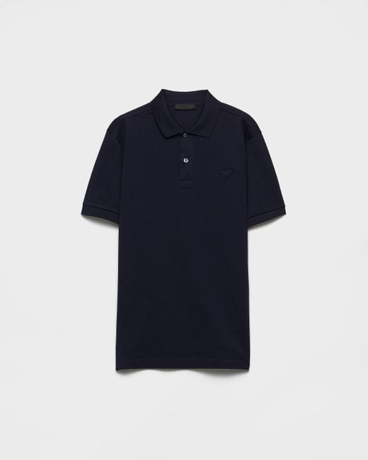 Prada Poloshirt Aus Piqué in Blue für Herren
