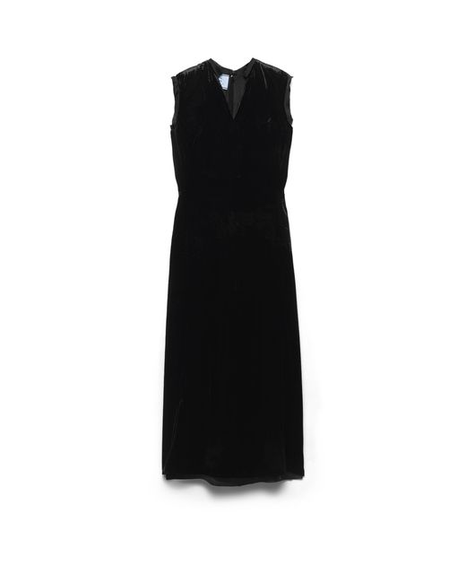 Prada Black Crushed Velvet Dress
