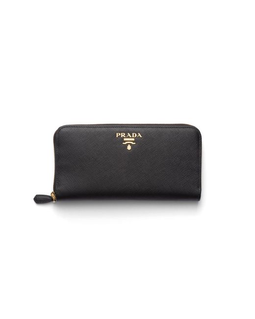 Prada Black Large Saffiano Leather Wallet