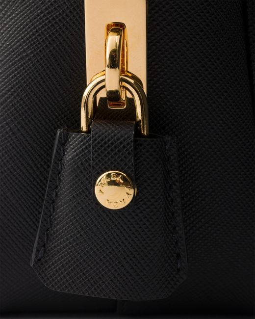 Prada Black Small Saffiano Leather Top-Handle Bag