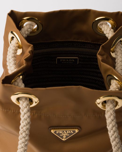 Prada Brown Mariner Re-Nylon Small Bucket Bag