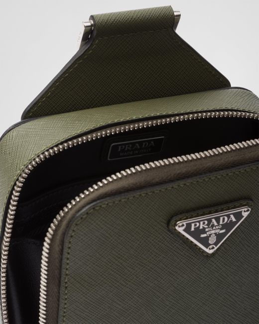 Prada Green Brique Saffiano Leather Bag for men