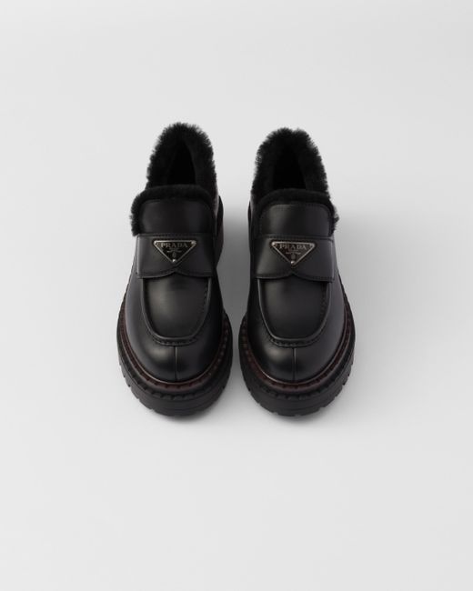 Mocassini Double Chocolate di Prada in Black