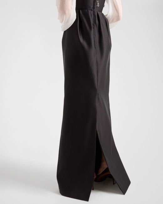 【送料&関税込】Prada Black Satin Dress Black Long Satin Dress | PRADA