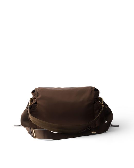 Prada Brown Explore Large Re-Nylon Shoulder Bag With Flap