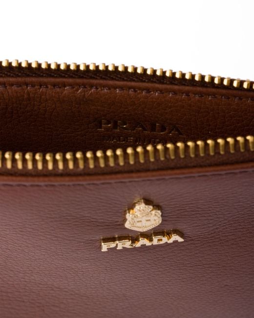 Prada Brown Leather Card Holder