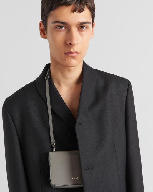 Prada Black Single-breasted Mohair Wool Jacket for men