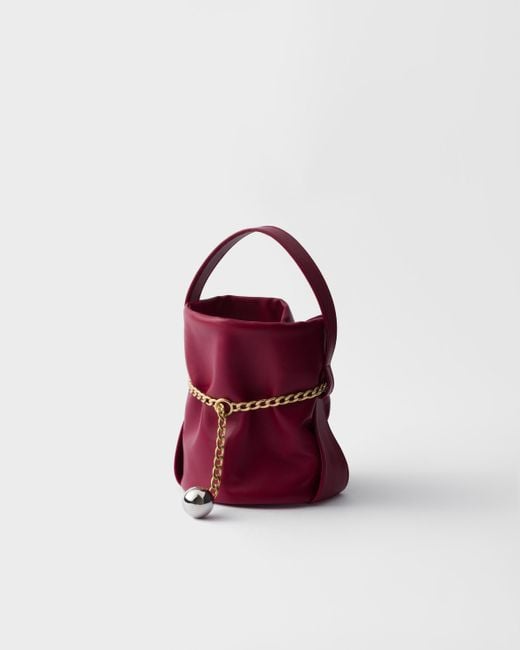 Prada Red Petit Sac Noir Nappa Leather Mini-Bucket Bag