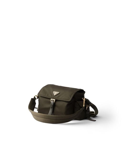 Prada Black Explore Medium Re-Nylon Shoulder Bag With Flap