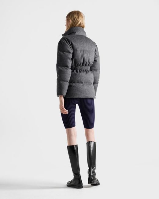 Doudoune En Loden Prada en coloris Gray