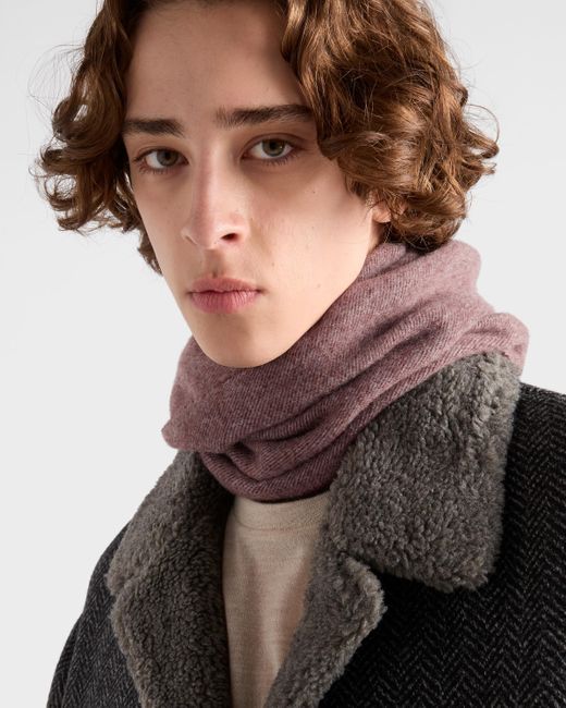 Prada Purple Cashmere And Wool Scarf for men
