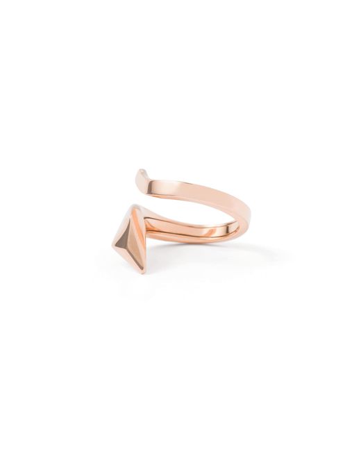 Prada White Eternal Gold Snake Mini Ring In Pink Gold