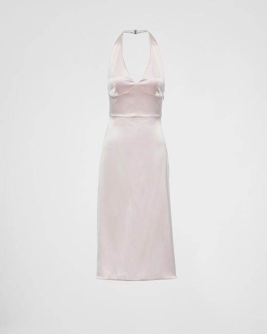 Prada Re-edition 1995 Satin Halter Dress in White | Lyst