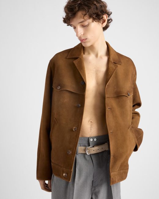 Prada Brown Suede Jacket for men